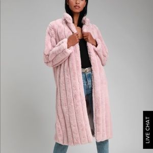 Pink Faux Fur Coat